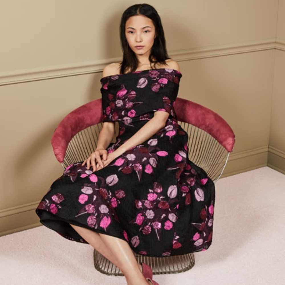 SOLD Lela Rose Tulip Fil Coupe A-line Dress - Picture 1 of 6